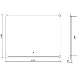 Mexen Nida  Oglinda de baie iluminata 100 x 80 cm, LED 6000K, cu dezaburire-9806-100-080-611-00