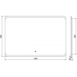 Mexen Nida  Oglinda de baie iluminata 120 x 80 cm, LED 6000K, cu dezaburire-9806-120-080-611-00