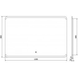 Mexen Nida  Oglinda de baie iluminata 120 x 80 cm, LED 6000K, cu dezaburire-9806-120-080-611-00