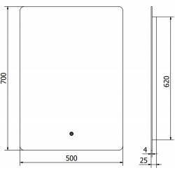 Mexen Sun  Oglinda de baie iluminata 50 x 70 cm, LED 6000K, cu dezaburire-9807-050-070-611-00
