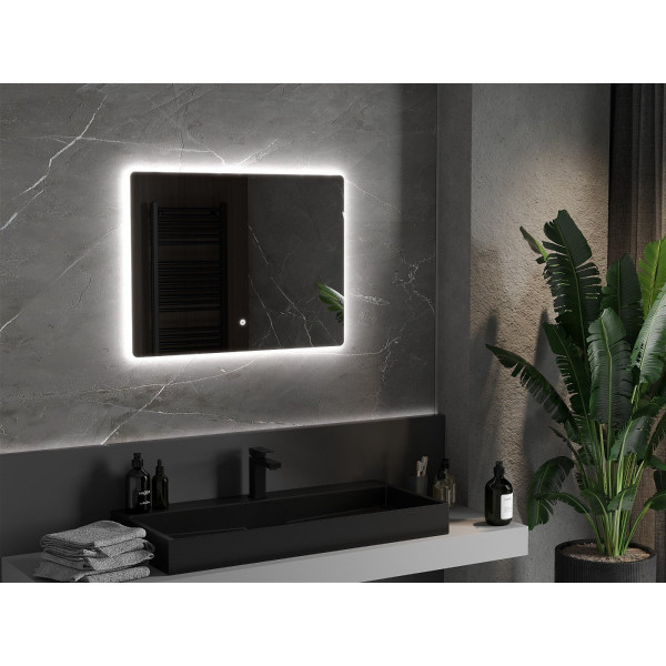 Mexen Sun  Oglinda de baie iluminata 80 x 60 cm, LED 6000K, cu dezaburire-9807-080-060-611-00
