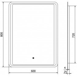 Mexen Zusa  Oglinda de baie iluminata 60 x 80 cm, LED 6000K, cu dezaburire-9808-060-080-611-00