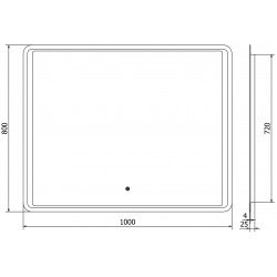 Mexen Zusa  Oglinda de baie iluminata 120 x 80 cm, LED 6000K, cu dezaburire-9808-120-080-611-00