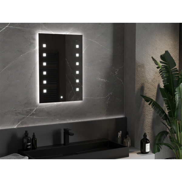 Mexen Ner  Oglinda de baie iluminata 50 x 70 cm, LED 6000K, cu dezaburire-9809-050-070-611-00