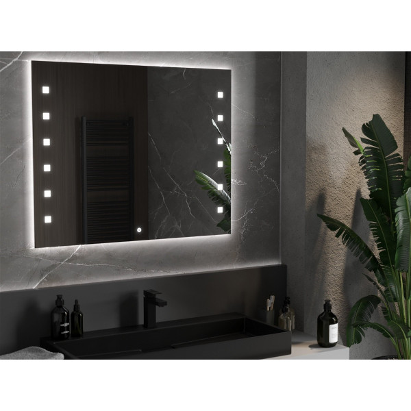 Mexen Ner  Oglinda de baie iluminata 80 x 60 cm, LED 6000K, cu dezaburire-9809-080-060-611-00