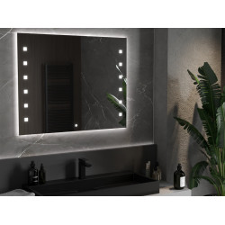 Mexen Ner  Oglinda de baie iluminata 80 x 60 cm, LED 6000K, cu dezaburire-9809-080-060-611-00 Led Oglinzi Baie 467680 Mexen