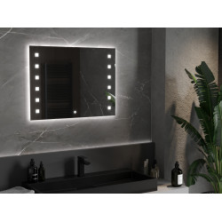 Mexen Ner  Oglinda de baie iluminata 80 x 60 cm, LED 6000K, cu dezaburire-9809-080-060-611-00