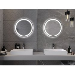 Mexen Rose  Oglinda de baie iluminata, rotunda 60 cm, LED 6000K, cu dezaburire-9810-060-060-611-00