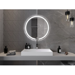Mexen Rose  Oglinda de baie iluminata, rotunda 80 cm, LED 6000K, cu dezaburire-9810-080-080-611-00