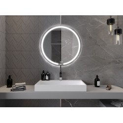 Mexen Rose  Oglinda de baie iluminata, rotunda 80 cm, LED 6000K, cu dezaburire-9810-080-080-611-00