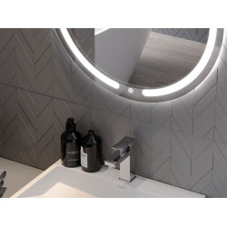 Mexen Rose  Oglinda de baie iluminata, rotunda 90 cm, LED 6000K, cu dezaburire-9810-090-090-611-00