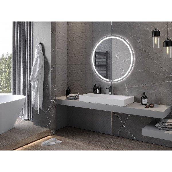 Mexen Rose  Oglinda de baie iluminata, rotunda 100 cm, LED 6000K, cu dezaburire-9810-100-100-611-00