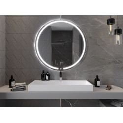 Mexen Rose  Oglinda de baie iluminata, rotunda 100 cm, LED 6000K, cu dezaburire-9810-100-100-611-00