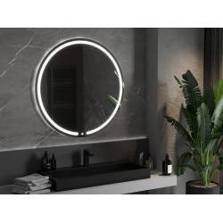 Mexen Rose  Oglinda de baie iluminata, rotunda 100 cm, LED 6000K, cu dezaburire-9810-100-100-611-00