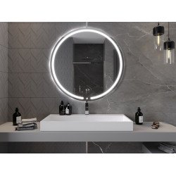 Mexen Rose  Oglinda de baie iluminata, rotunda 100 cm, LED 6000K, cu dezaburire-9810-100-100-611-00