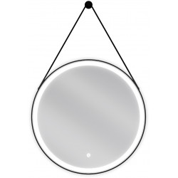 Mexen Reni  Oglinda de baie iluminata, rotunda 60 cm, LED 6000K, antypara, negru cadru - 9812-060-060-611-70