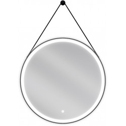 Mexen Reni  Oglinda de baie iluminata, rotunda 70 cm, LED 6000K, antypara, negru cadru - 9812-070-070-611-70