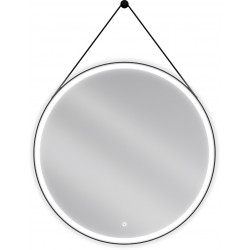 Mexen Reni  Oglinda de baie iluminata, rotunda 90 cm, LED 6000K, antypara, negru cadru - 9812-090-090-611-70