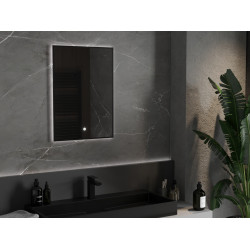 Mexen Erma  Oglinda de baie iluminata 50 x 70 cm, LED 6000K, antypara, negru cadru - 9814-050-070-611-70