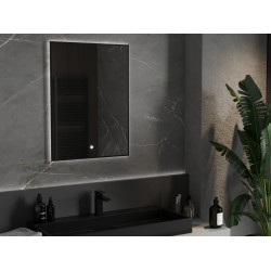 Mexen Erma  Oglinda de baie iluminata 60 x 80 cm, LED 6000K, antypara, negru cadru - 9814-060-080-611-70
