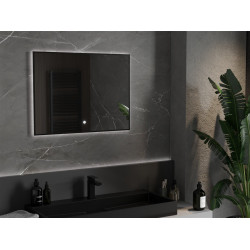 Mexen Erma  Oglinda de baie iluminata 100 x 80 cm, LED 6000K, antypara, negru cadru - 9814-100-080-611-70 Led Oglinzi Baie 467680 Mexen