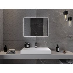 Mexen Erma  Oglinda de baie iluminata 100 x 80 cm, LED 6000K, antypara, negru cadru - 9814-100-080-611-70