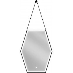 Mexen Orla  Oglinda de baie iluminata 60 x 80 cm, LED 6000K, antypara, negru cadru - 9815-060-080-611-70