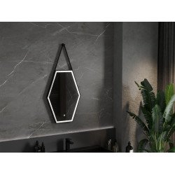 Mexen Orla  Oglinda de baie iluminata 60 x 80 cm, LED 6000K, antypara, negru cadru - 9815-060-080-611-70 Led Oglinzi Baie 467680 Mexen