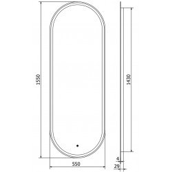 Mexen Bono  Oglinda de baie iluminata 55 x 155 cm, LED 6000K, cu dezaburire-9816-055-155-611-00