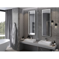 Mexen Coro  Oglinda de baie iluminata 50 x 150 cm, LED 6000K, antypara, negru cadru - 9817-050-150-611-70