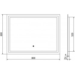 Mexen Miko  Oglinda de baie iluminata 80 x 60 cm, LED 6000K, cu dezaburire-9819-080-060-611-00