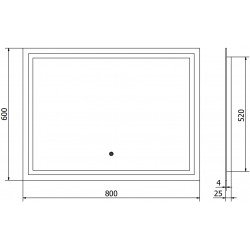 Mexen Miko  Oglinda de baie iluminata 80 x 60 cm, LED 6000K, cu dezaburire-9819-080-060-611-00