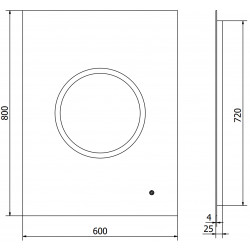 Mexen Koga  Oglinda de baie iluminata 60 x 80 cm, LED 6000K, cu dezaburire-9821-060-080-611-00