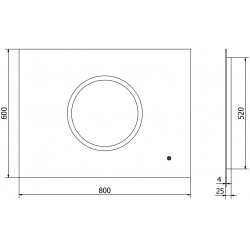 Mexen Koga  Oglinda de baie iluminata 80 x 60 cm, LED 6000K, cu dezaburire-9821-080-060-611-00