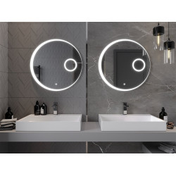 Mexen Ella  Oglinda de baie iluminata  cu cosmetica option, rotunda 70 cm, LED 6000K, cu dezaburire-9811-070-070-611-00