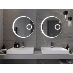 Mexen Ella  Oglinda de baie iluminata  cu cosmetica option, rotunda 70 cm, LED 6000K, cu dezaburire-9811-070-070-611-00
