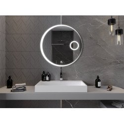 Mexen Ella  Oglinda de baie iluminata  cu cosmetica option, rotunda 80 cm, LED 6000K, cu dezaburire-9811-080-080-611-00