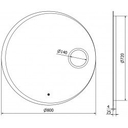 Mexen Ella  Oglinda de baie iluminata  cu cosmetica option, rotunda 80 cm, LED 6000K, cu dezaburire-9811-080-080-611-00