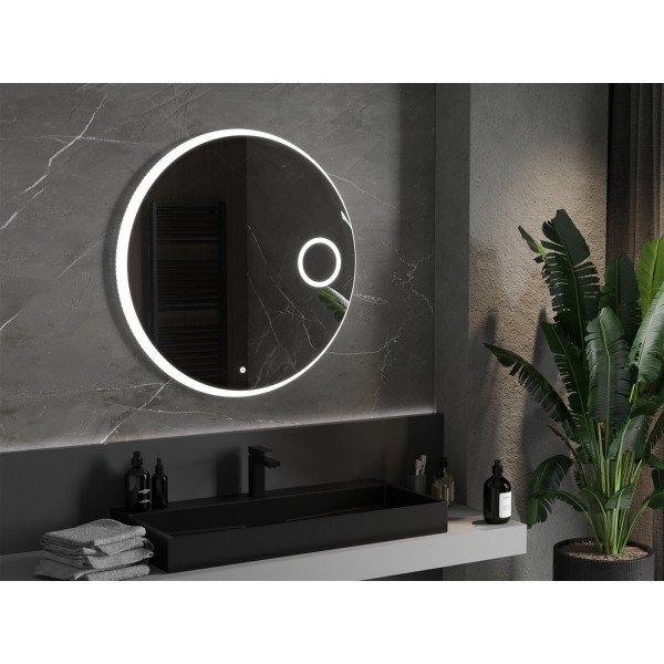 Mexen Ella  Oglinda de baie iluminata  cu cosmetica option, rotunda 90 cm, LED 6000K, cu dezaburire-9811-090-090-611-00