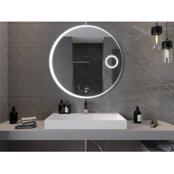 Mexen Ella  Oglinda de baie iluminata  cu cosmetica option, rotunda 100 cm, LED 6000K, cu dezaburire-9811-100-100-611-00