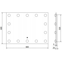 Mexen Dona  Oglinda de baie iluminata 80 x 60 cm, LED 6000K, cu dezaburire-9818-080-060-611-00