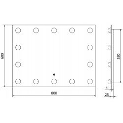Mexen Dona  Oglinda de baie iluminata 80 x 60 cm, LED 6000K, cu dezaburire-9818-080-060-611-00