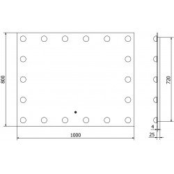 Mexen Dona  Oglinda de baie iluminata 100 x 80 cm, LED 6000K, cu dezaburire-9818-100-080-611-00