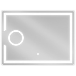 Mexen Onyx  Oglinda de baie iluminata  cu cosmetica option 80 x 60 cm, LED 6000K, cu dezaburire-9813-080-060-611-00