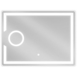 Mexen Onyx  Oglinda de baie iluminata  cu cosmetica option 80 x 60 cm, LED 6000K, cu dezaburire-9813-080-060-611-00