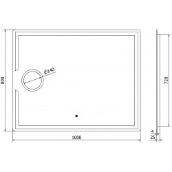 Mexen Onyx  Oglinda de baie iluminata  cu cosmetica option 100 x 80 cm, LED 6000K, cu dezaburire-9813-100-080-611-00