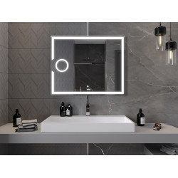 Mexen Onyx  Oglinda de baie iluminata  cu cosmetica option 100 x 80 cm, LED 6000K, cu dezaburire-9813-100-080-611-00