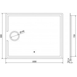 Mexen Onyx  Oglinda de baie iluminata  cu cosmetica option 100 x 80 cm, LED 6000K, cu dezaburire-9813-100-080-611-00