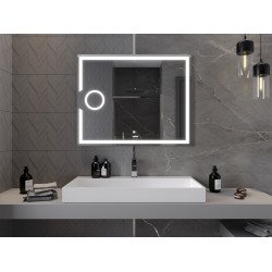 Mexen Onyx  Oglinda de baie iluminata  cu cosmetica option 100 x 80 cm, LED 6000K, cu dezaburire-9813-100-080-611-00