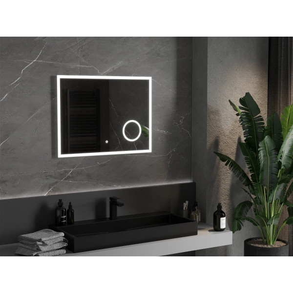 Mexen Kala  Oglinda de baie iluminata  cu cosmetica option 80 x 60 cm, LED 6000K, cu dezaburire-9820-060-080-611-00